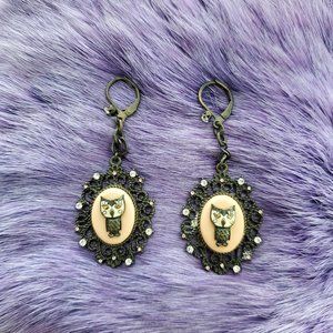 Betsey Johnson Vintage Vicky Owl Earrings